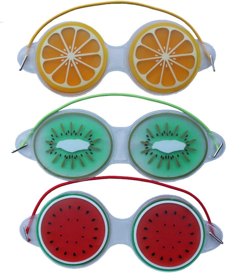 MoonyLI 3Pcs Gel Eye Mask Cooling Eye Mask Reusable Gel Eye Mask Ice Eye Mask Eye Spa Pad Fruit Pattern Gel Fruit Ice Pack Eye Mask