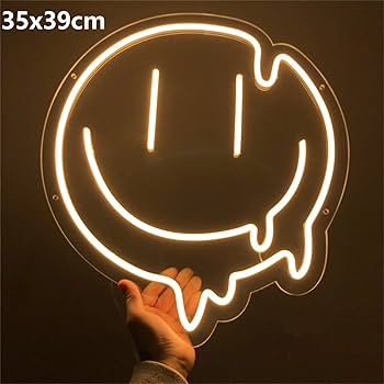 オリジナル　ネオンサイン とろける笑顔 イエロー LEDネオン看板 黄色 お洒落 オリジナル ネオンサイン とろける笑顔 イエロー LEDネオン看板