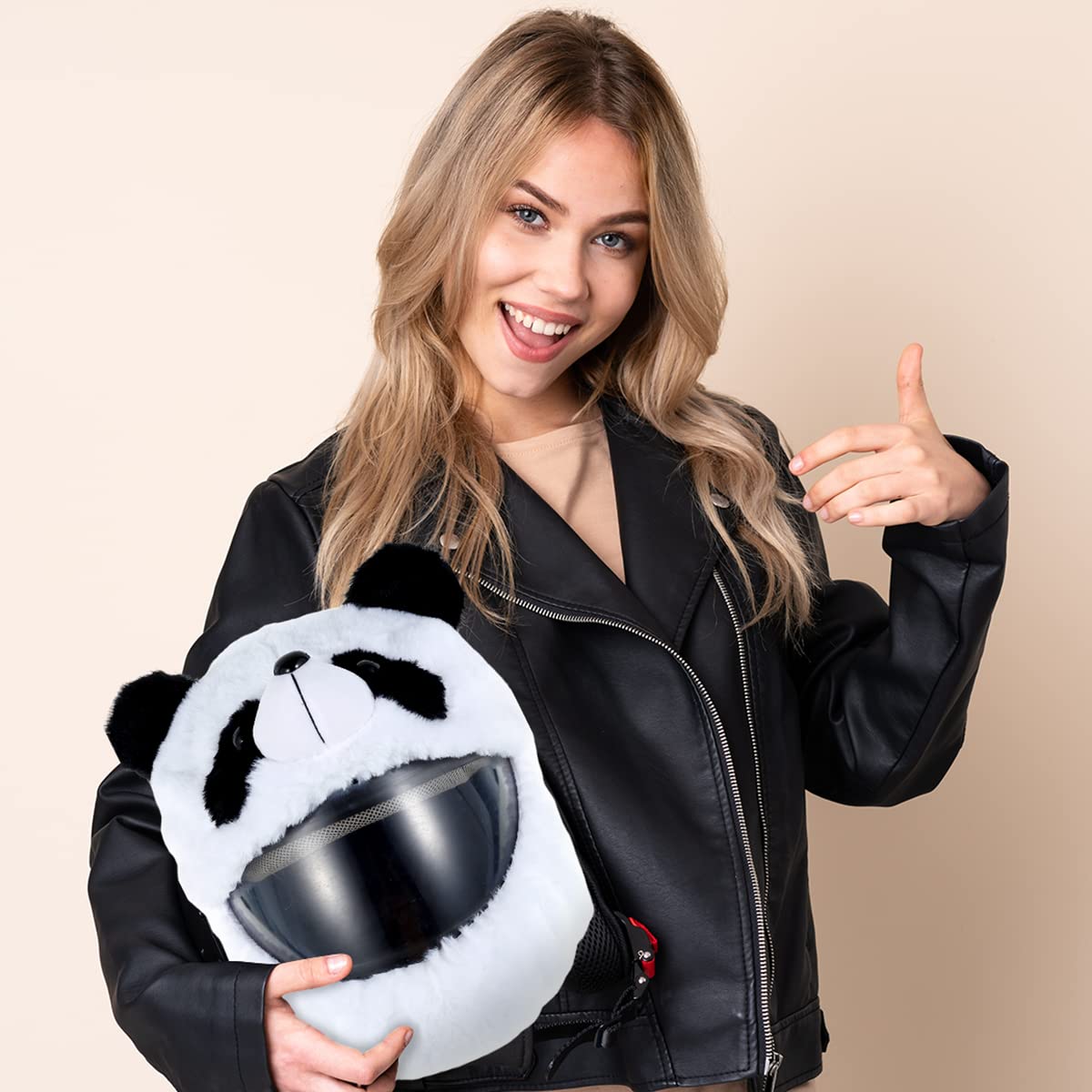 Housse De Casque Moto Peluche Housse Casque Moto Amusante Couvre-Casque de Moto Protection Contre Poussière Chocs Bosses Rayures Accessoires pour Casques de Moto