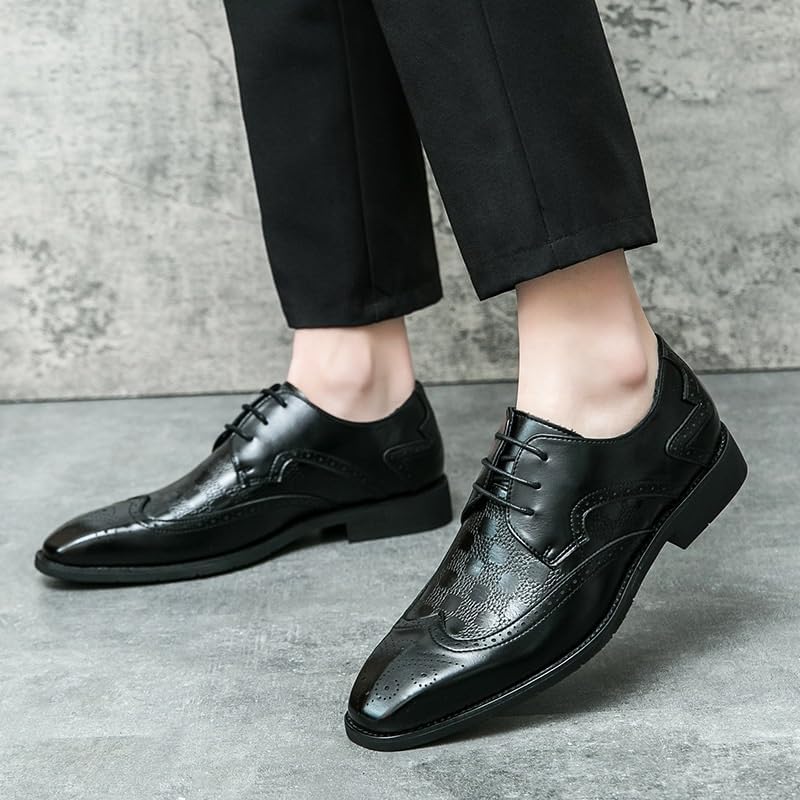 SDKOLPBNMZX Men's Genuine Leather Leather Oxford Dress Shoes