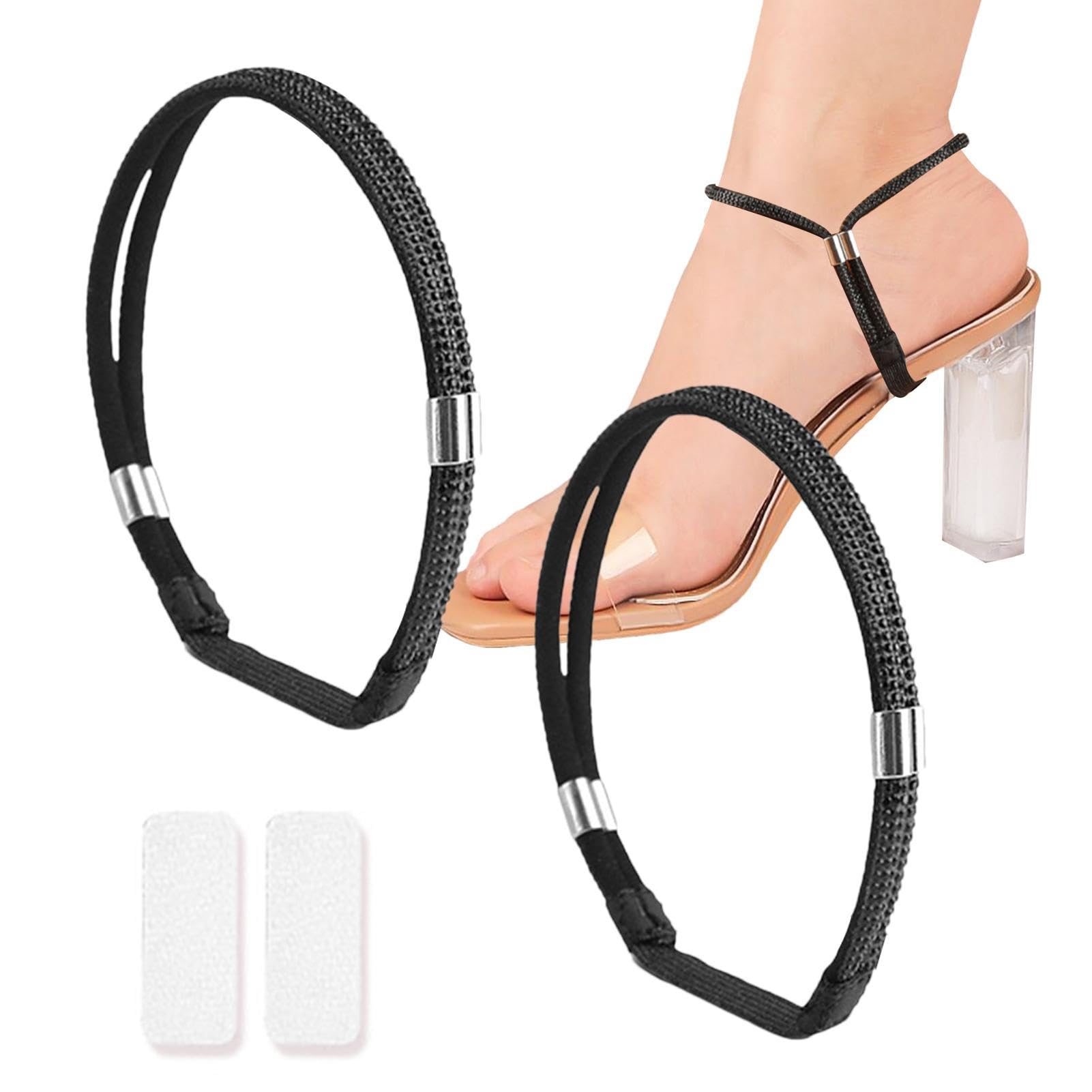 Pw Tools Women's C High Heels Straps, Elasti High Heels Shoe Straps, Sparkling Rystal Shoe Straps For Holding Loose High Heel
