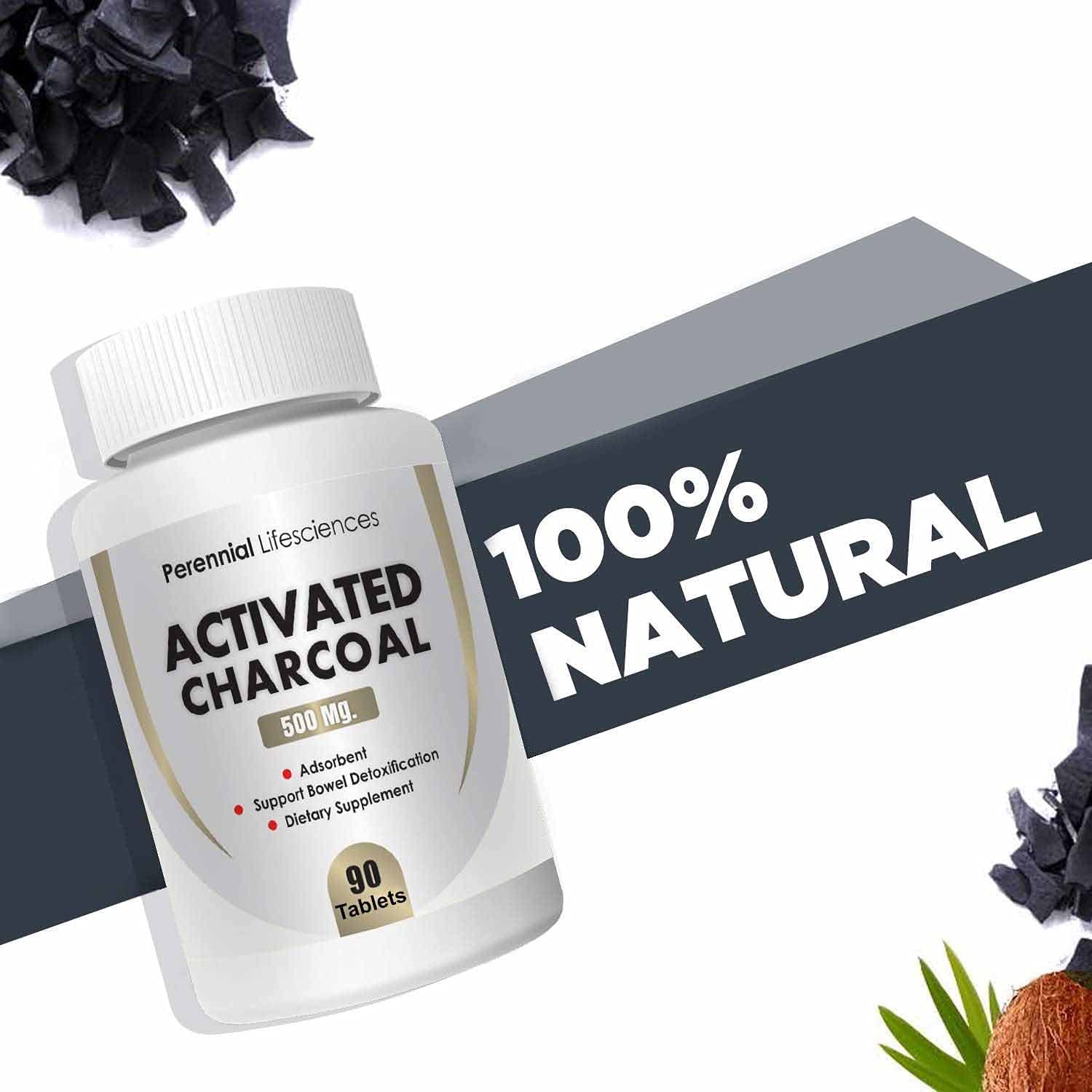 Perennial Lifesciences Activated Charcoal 500mg (90 Tablets) 1