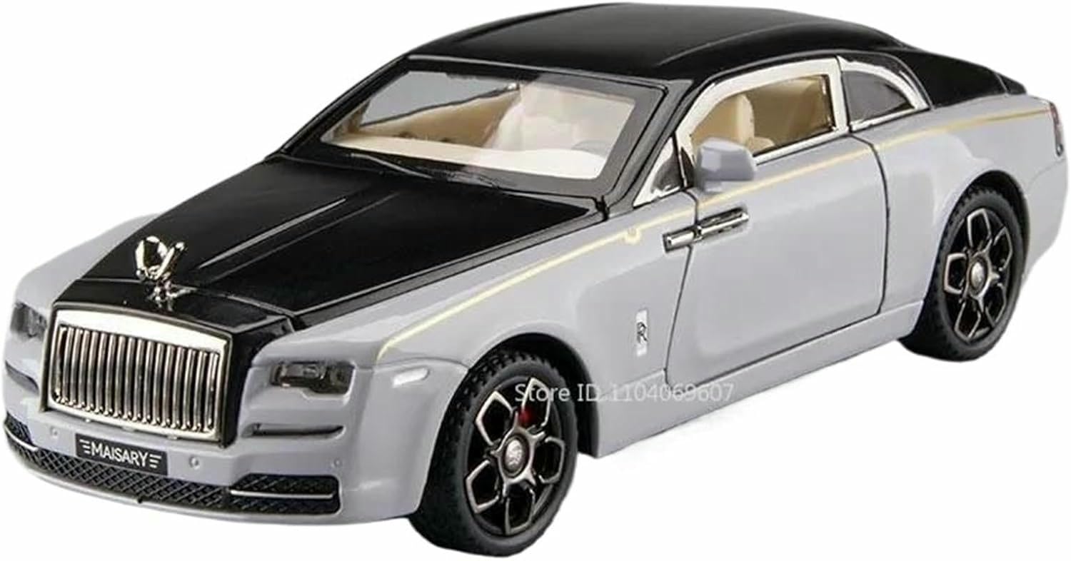 Deaver For Wraith Silver Diecast 1:32 For Rolls-Royce For Cullinan For Wraith Scale Alloy Car Models Realistic Openable Door Finished Vehicle Model Collection(For Wraith Silver)