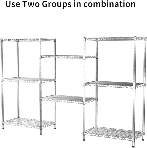 Miniatura 9 de SINGAYE Estante de almacenamiento ajustable de 4 niveles, estante de almacenamiento de pie, capacidad de carga de 90 kg por estante, 59 cm de ancho