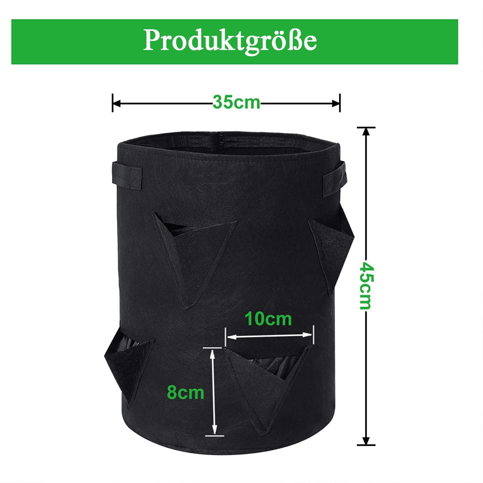 Tour A Fraise, Sac De Plantation Fraise, Sacs en Pot Aux Fraises, 45 X 35 Cm avec 6 Poches LatéRales, RéUtilisable Feutre éPais pour Cour, Balcon, ExtéRieur (4)
