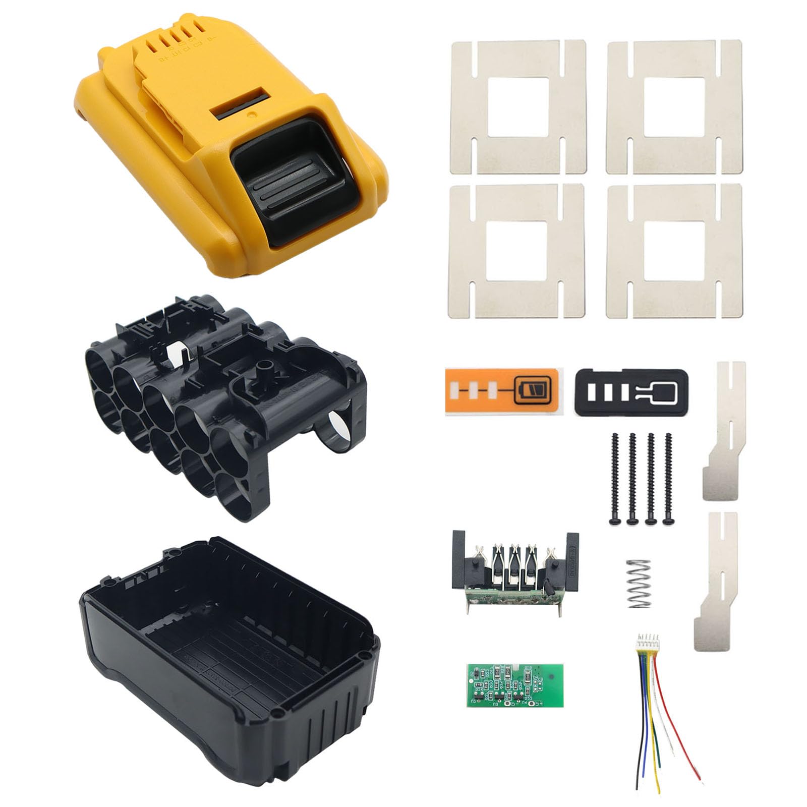 10-Cell 21700 Battery Case Replacement for DeWalt DCB200 18V 8.0Ah - Plastic Housing Repair Kit for 20V DCB200 Batteries (Battery Not Included)