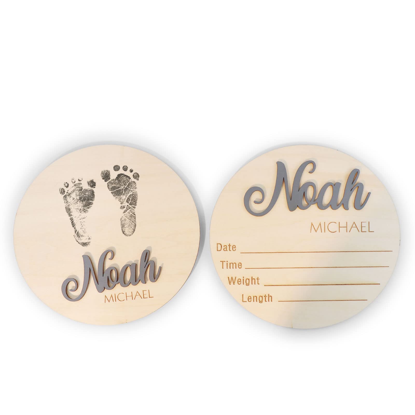 Birth Announcement Sign Personalized for Hospita,11 Colors Newborn Birth Arrival Baby Name 3D Sign,Hello World Newborn Sign Baby Shower Gift,2Pcs Style1