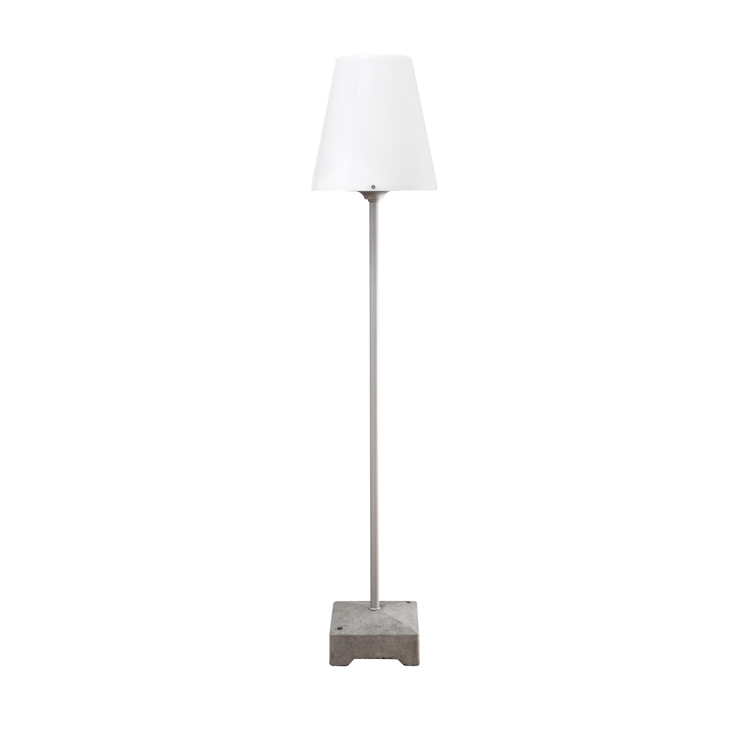 Konstsmide 450-300 Lucca Large Standing Terrace-Patio Light / 1.3 m High / Opal Shade / White Shade and Grey Stand