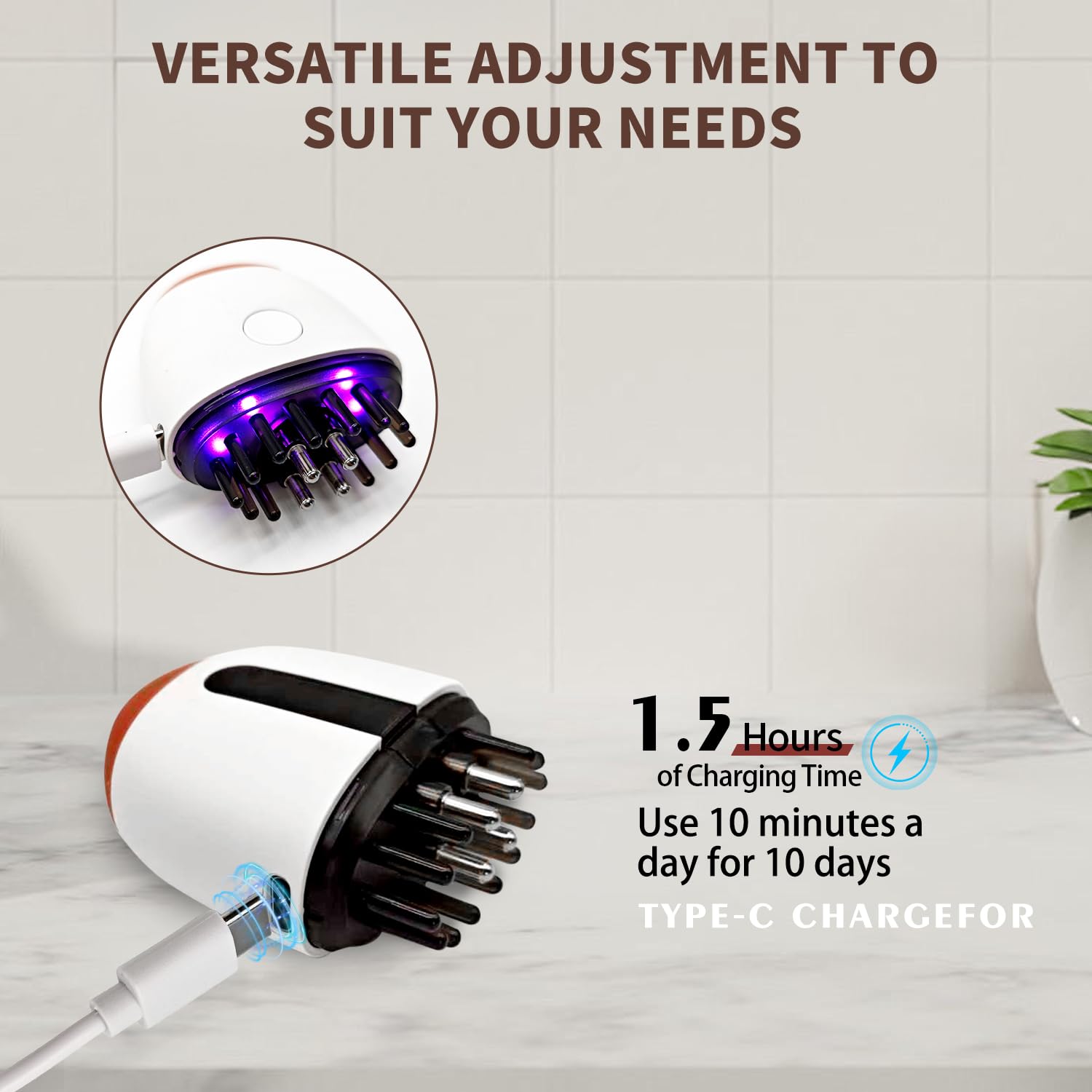 Minoxidil Applicator 2025, Electric Scalp Oil Applicator with High Vibration, Quick Efficient Apply No Messy Scalp Massager Hair Growth, Use for Home & Travel Red/blue