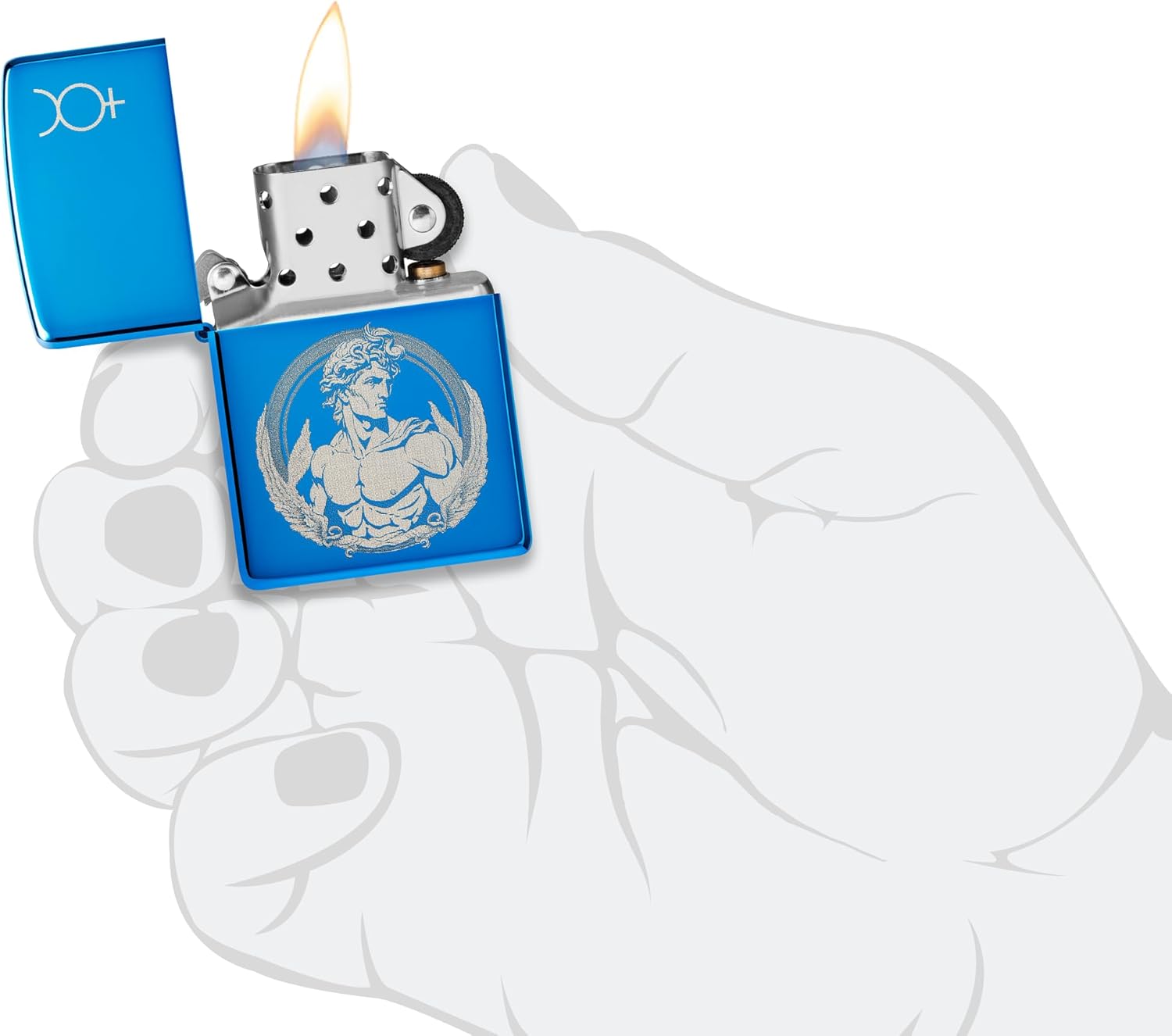 Zippo Lighter, Metal, High Polish Blue, Standard Size