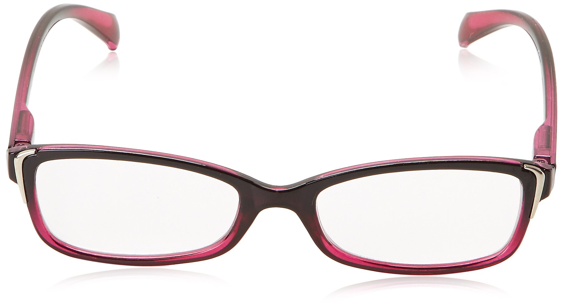 Foster Grant Women's Juniper Square Reading Glasses, magenta/Transparent, 42 mm, +1.75