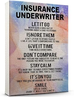 Daily Encouragement Insurance Underwriter Canvas, Watercolor Abstract Style – Motivational Poster Design, Custom Name Option, Ready to Hang