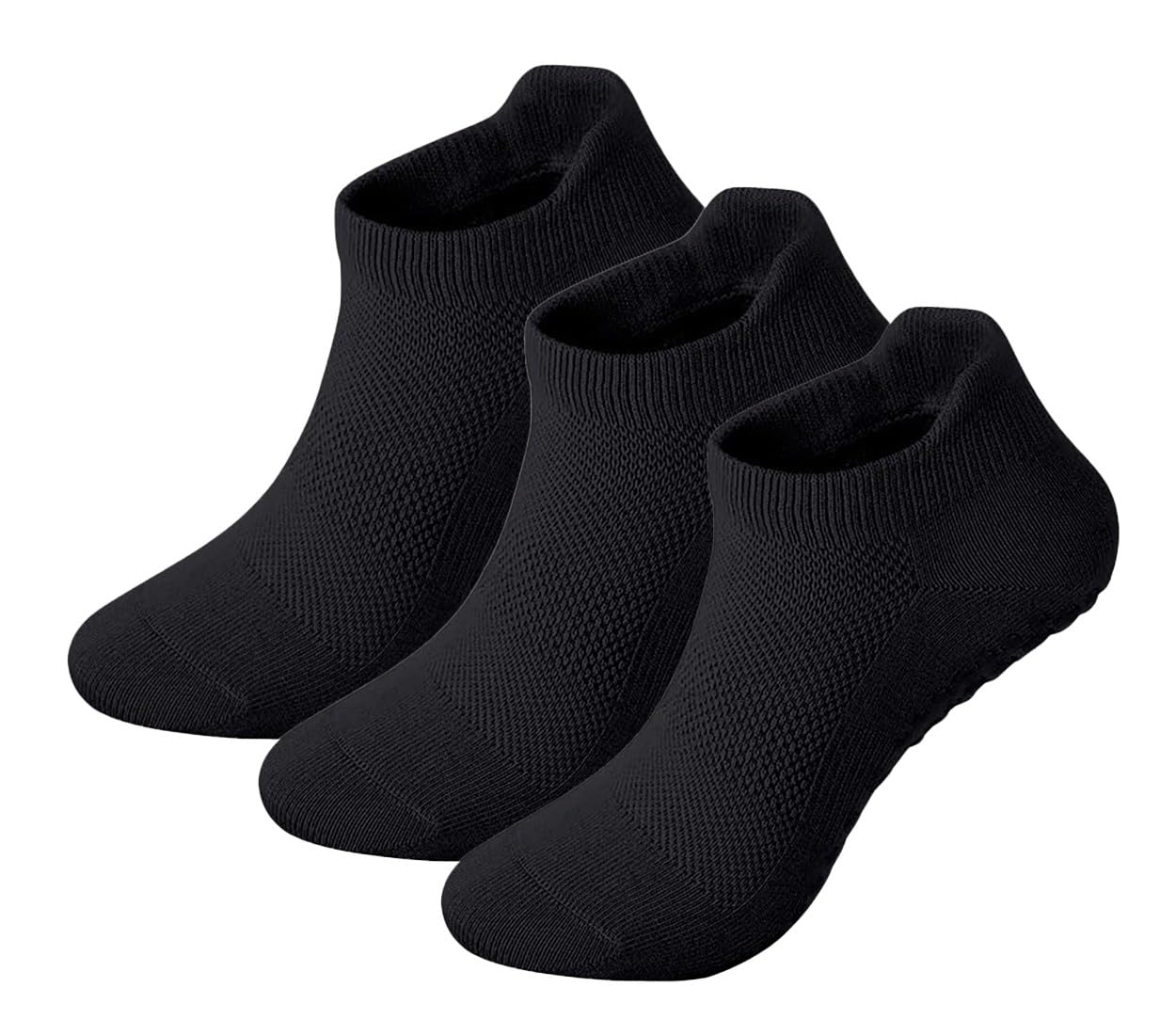 Bonjour SPORTSWEAR - 3 Pairs Women's Yoga Grip Socks for Women, Non Slip Pilates Grippy Socks Ladies Mid-Calf Grip Breathable Cotton for Ballet, Dance, Workout, Fitness, Running and Leisure