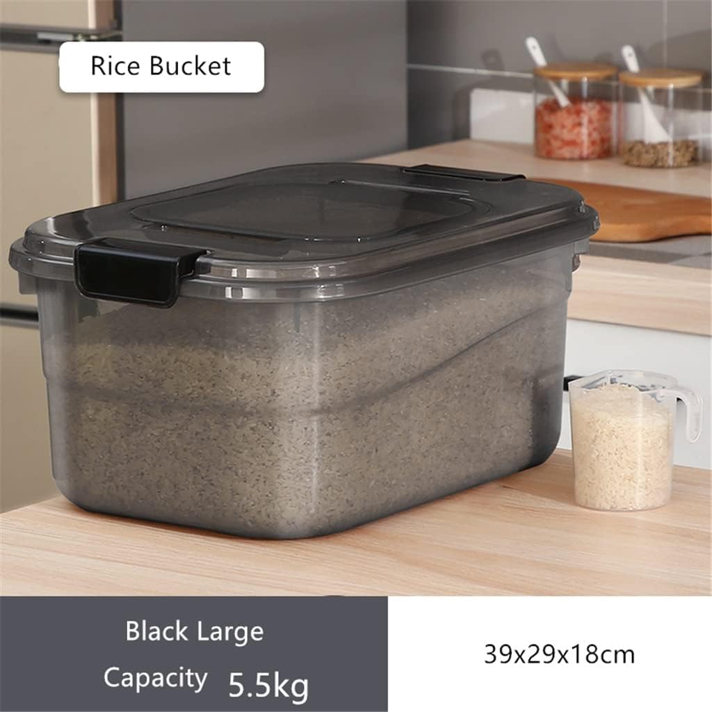 5.5KG Plastic Rice Bucket Bulk Cereals Jars Grains Storage Box Case Food Container Spice Organizer Kitchen