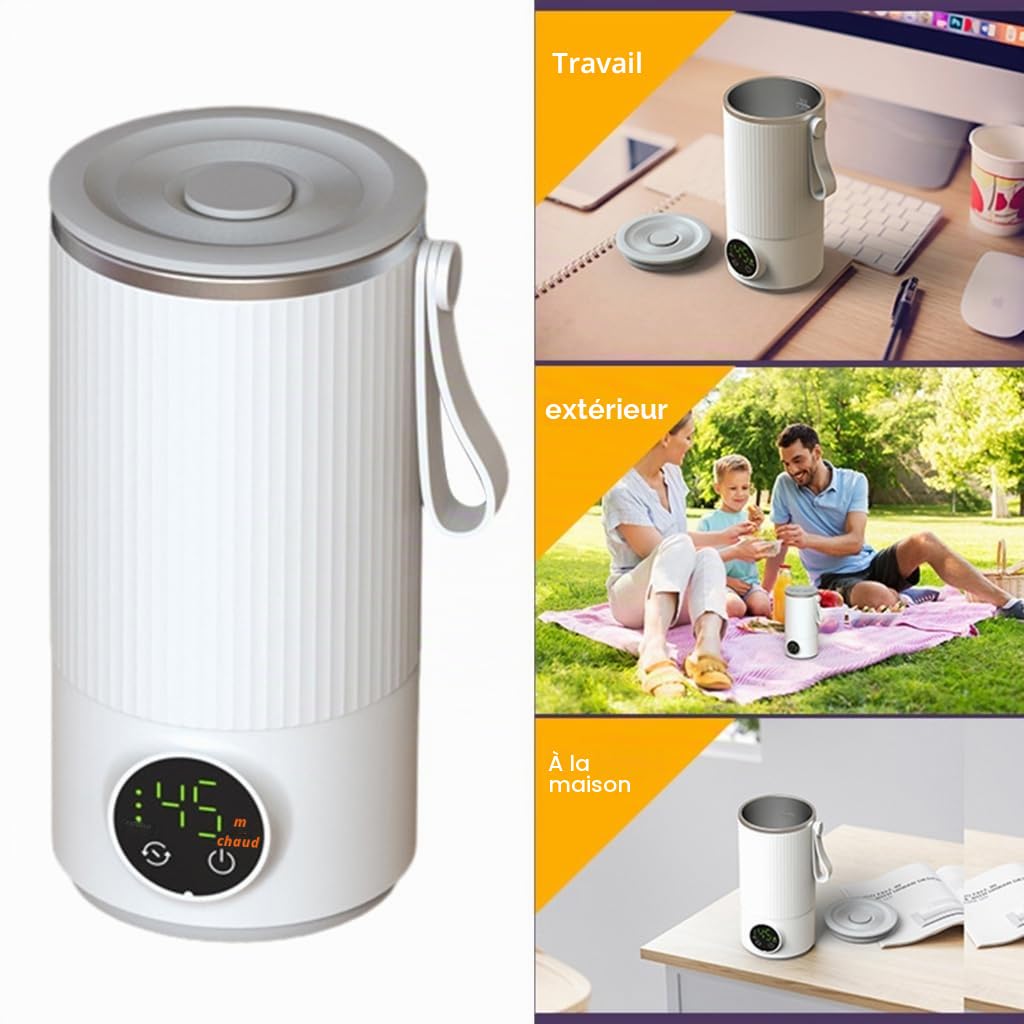 Mug isotherme rechargeable par USB avec 6 températures de chauffage USB