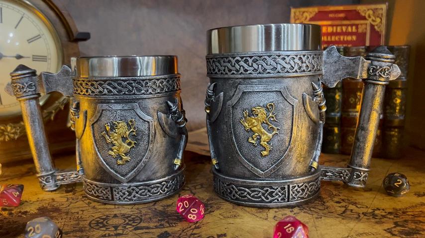 Vaso Medieval con Hachas Vikingas Acero Inoxidable 14 oz miniatura 7