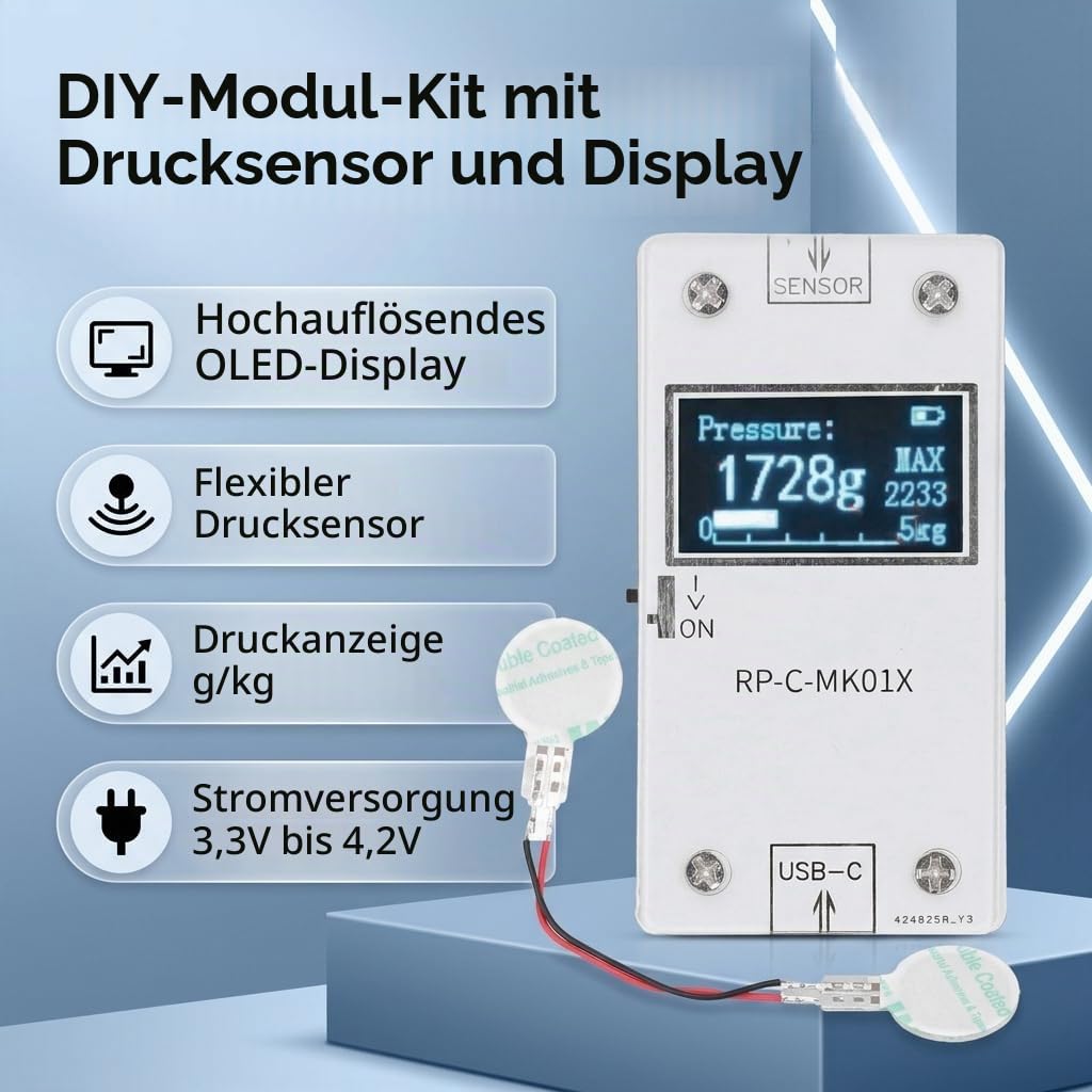 Garosa Drucksensor DIY-Kit - Ultradünnes Flexibles Druckmessfolien für Flexible Sensoren, Einfach transportierbar und lagertauglich, Bequem zu verwenden