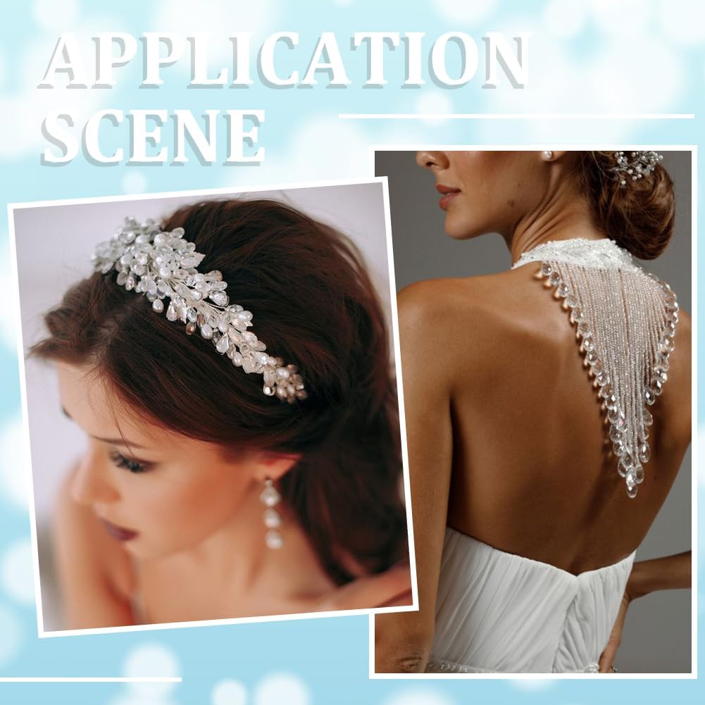 1 Box 260Pcs Teardrop Pendant Beads Top Drilled Glass Beads Clear AB Briolette Transparent Chandelier Faceted Crystal Small Spacer Loose Bead for Jewelry Making Chandelier Bracelets DIY Craft - Image 5