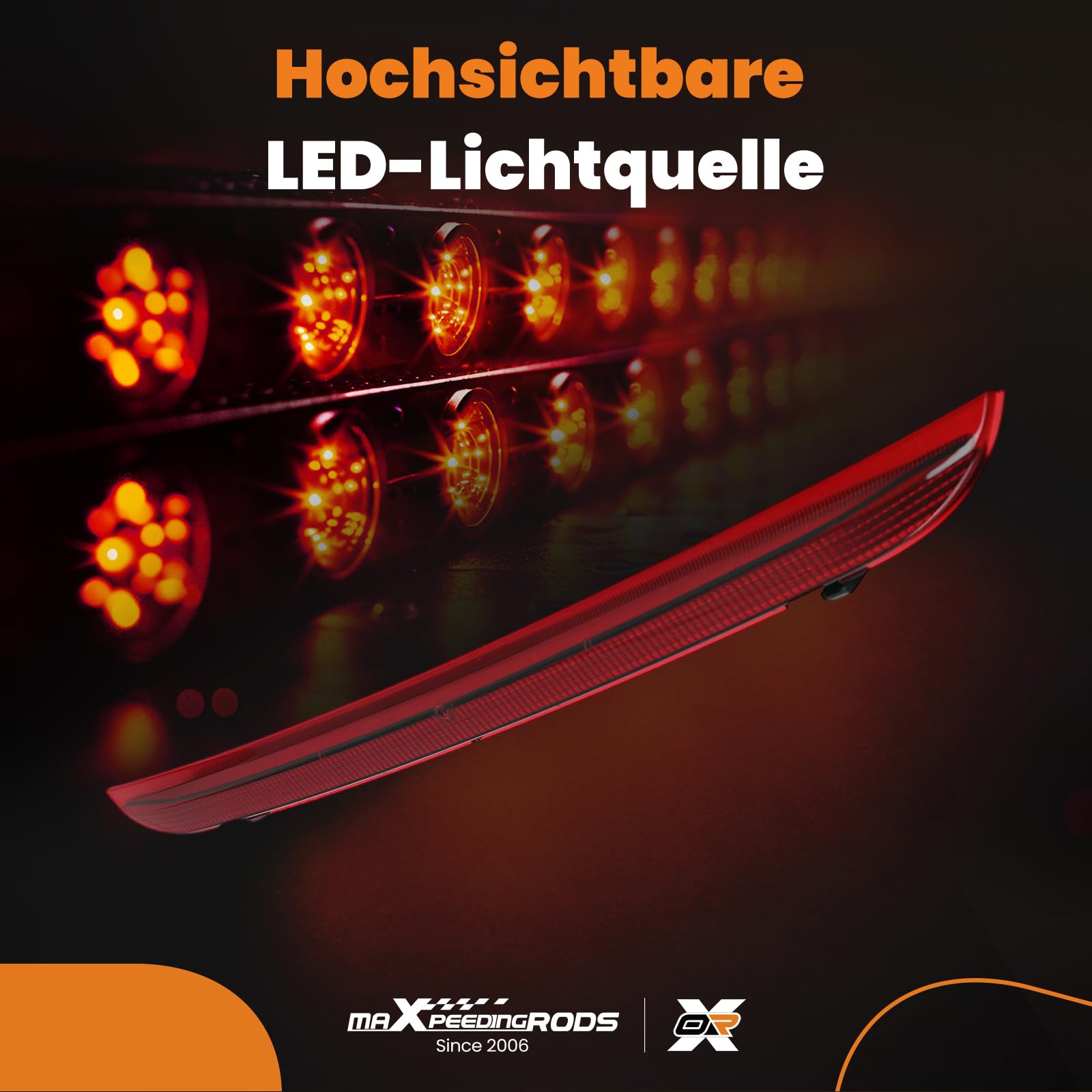 maXpeedingrods 7L6945097C, 7L6945097A LED tercera luz de freno parada 3ª luz de freno trasera para VW Touareg 2003-2010 luz de parada adicional 3er luz Stop 7L6945097B, 7L6945097