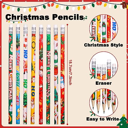 Set de 48 lápices navideños con pulseras de silicona miniatura 7