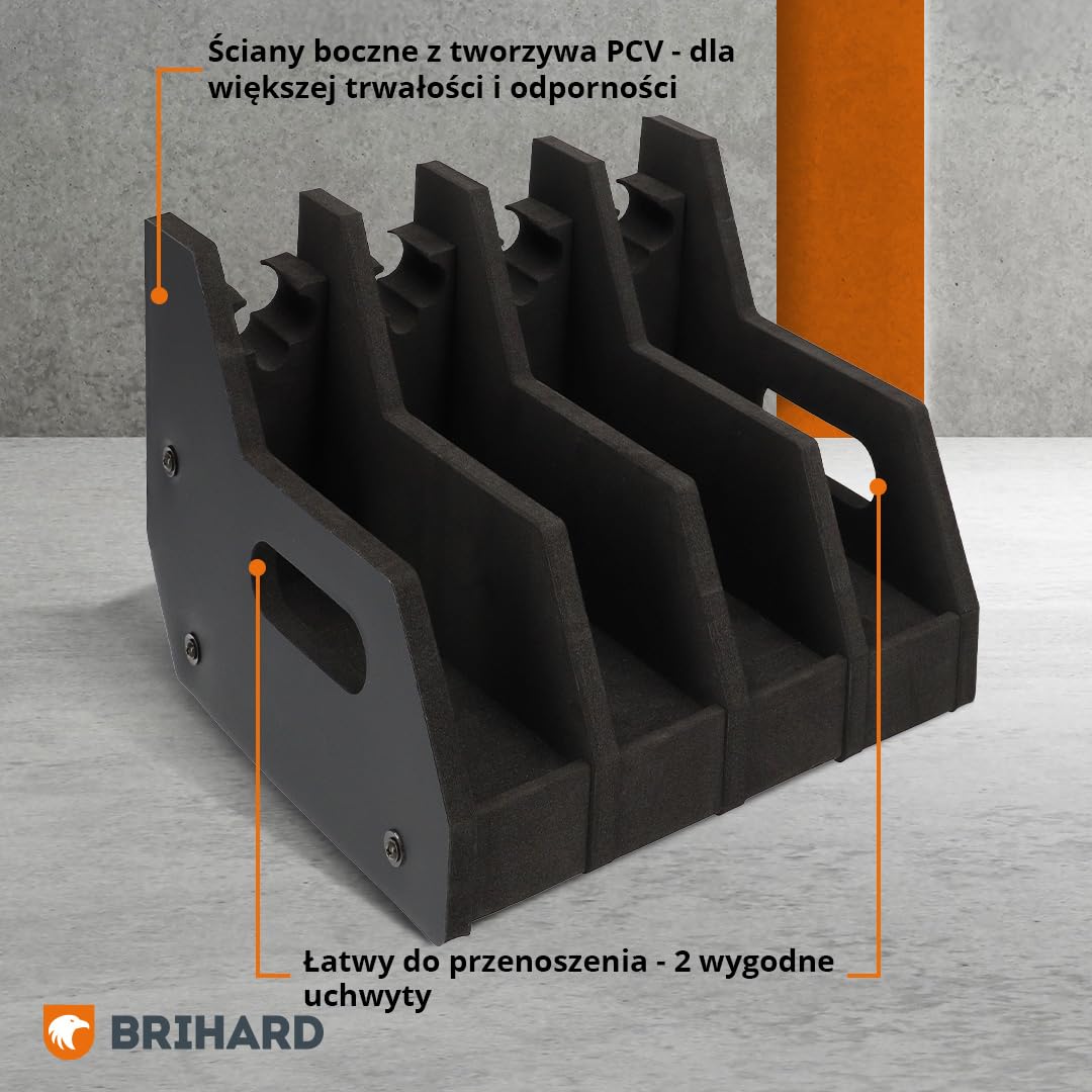 Stojak na broń krótką Foam Pistol Rack na 4 sztuki, kompaktowy organizer do sejfu
