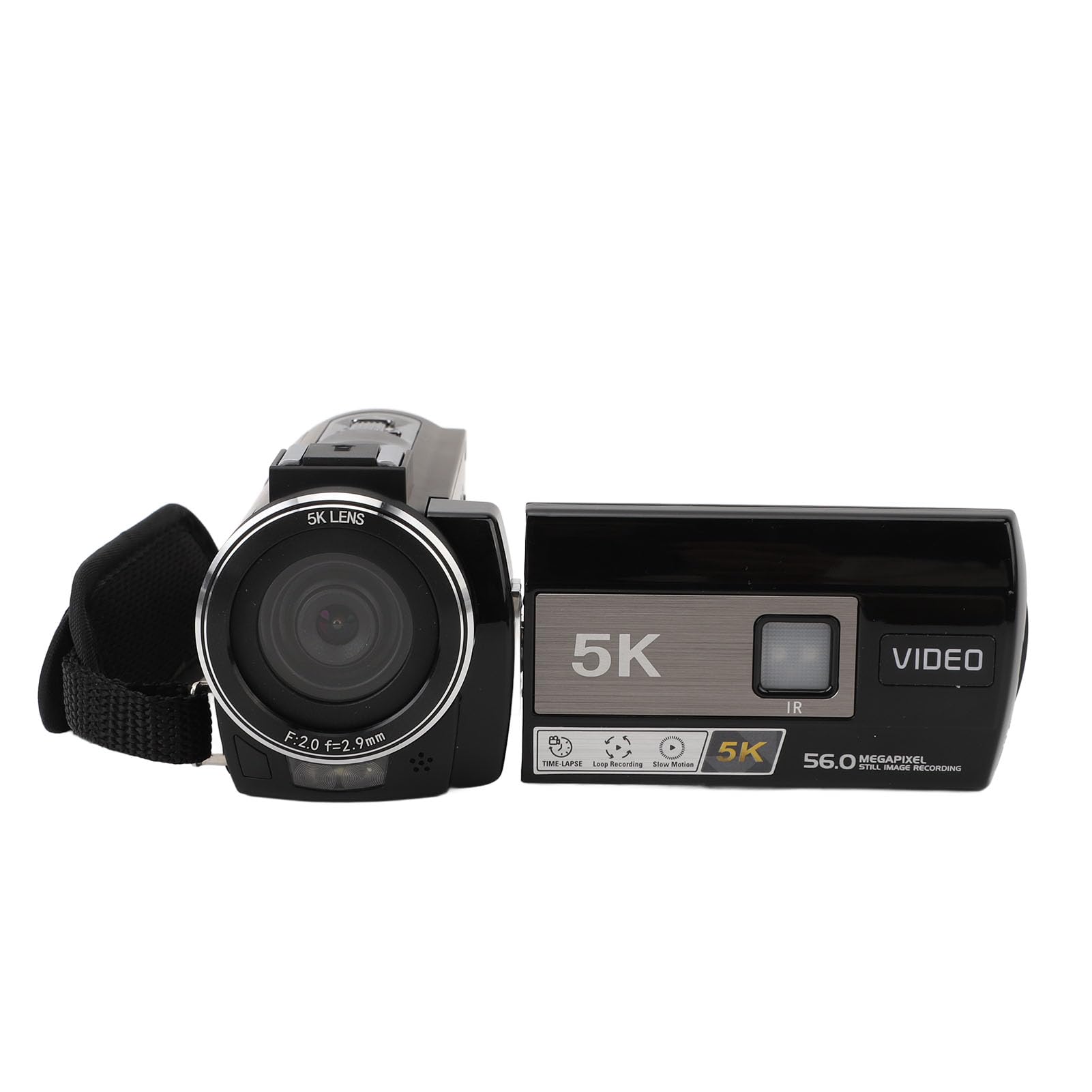 Syrisora Video Camera Camcorder, 5K HD 56MP Touch Screen 3 Inch Zoom 18X Vlogging Camera with Microphone Bumper Remote Control Stand Portable