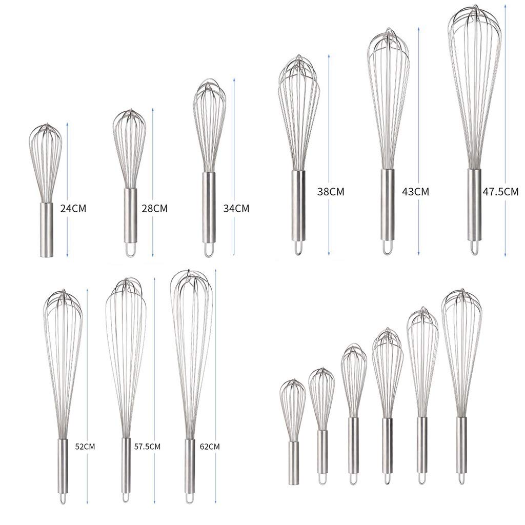 ZHANGXIAO Varillas De Batir, Acero Inoxidable Manual Bombeo De Huevos Remover Huevo Crema Casa Horneando (tamaño : 58cm)