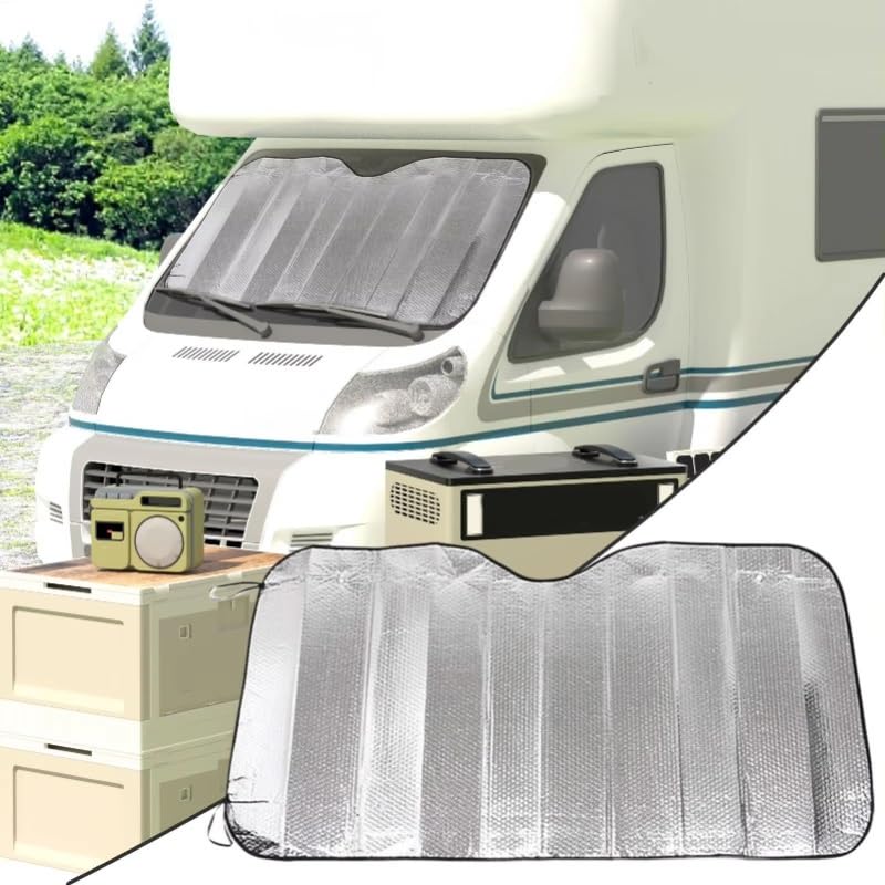 Parasol Para Parabrisas, Parasol Reflectante De 220x 70cm Para Semirremolque, Plegable Para RV Para Furgoneta Parasol Para Coche