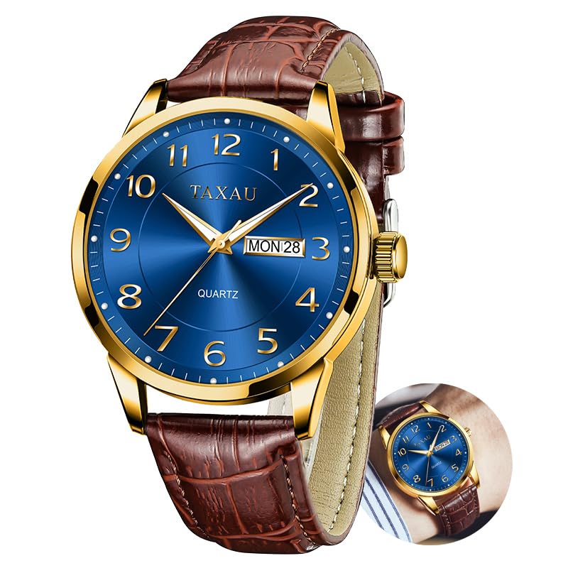 Klassische Lederuhren für Männer Analog Quartz Big Dial Luxus Armbanduhren Wasserdicht Luminous Day Date Reloj para Hombre