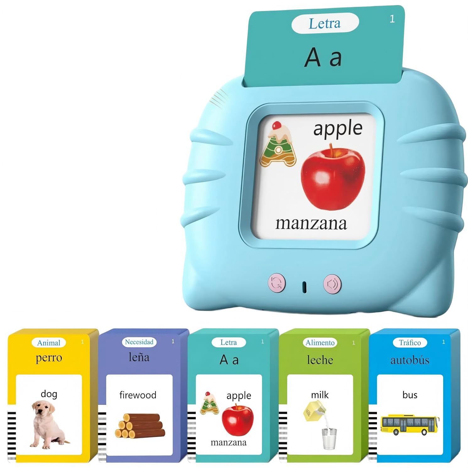Talking Flash Cards with 224 Sight Words, Montessori Toys, Learning Educational Gifts for Age 1-5 Years Old, Blue