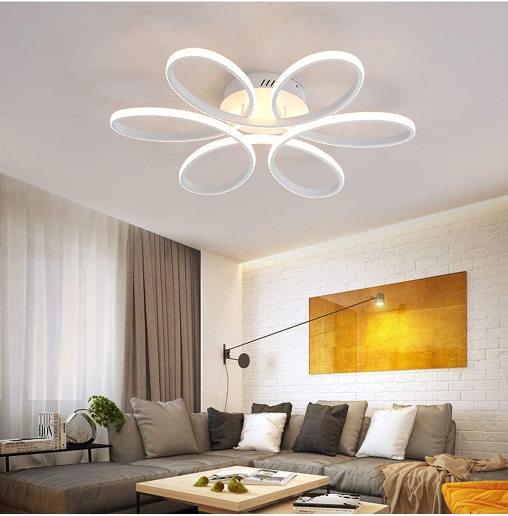 ARCADIA Plafoniera Led Soffitto Moderna con Luce Calda e Fredda Dimmerabile, Telecomando e App per Cellulare - Lampadario Camera da Letto, Soggiorno, Cucina, Cameretta e Salotto - 6890LM 100W 60Cm