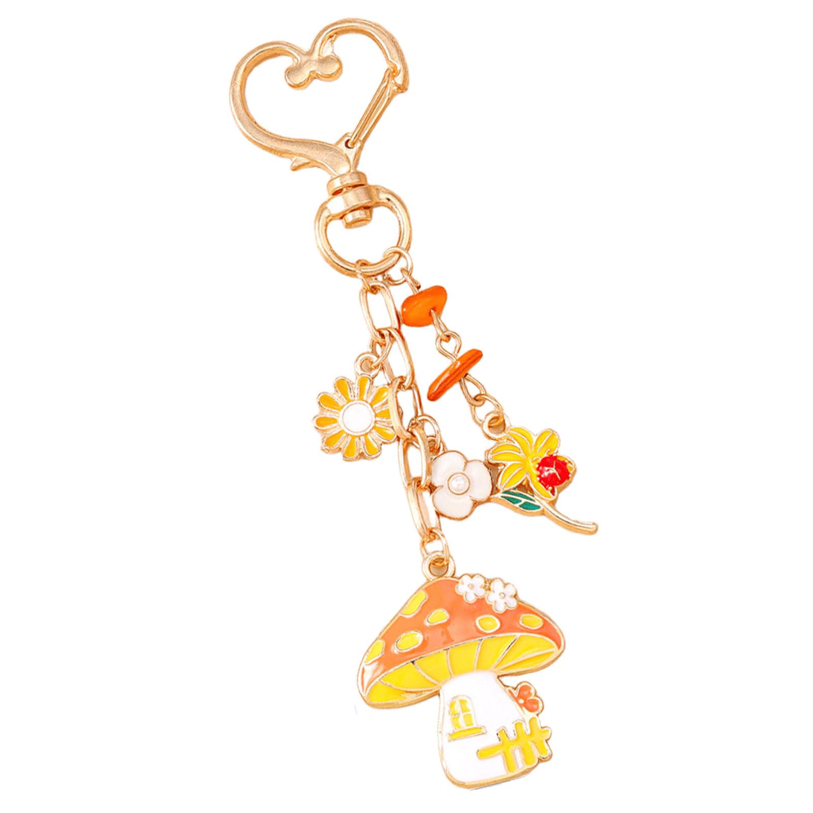 Porte-clés champignon léger et robuste avec perles de blé - 8