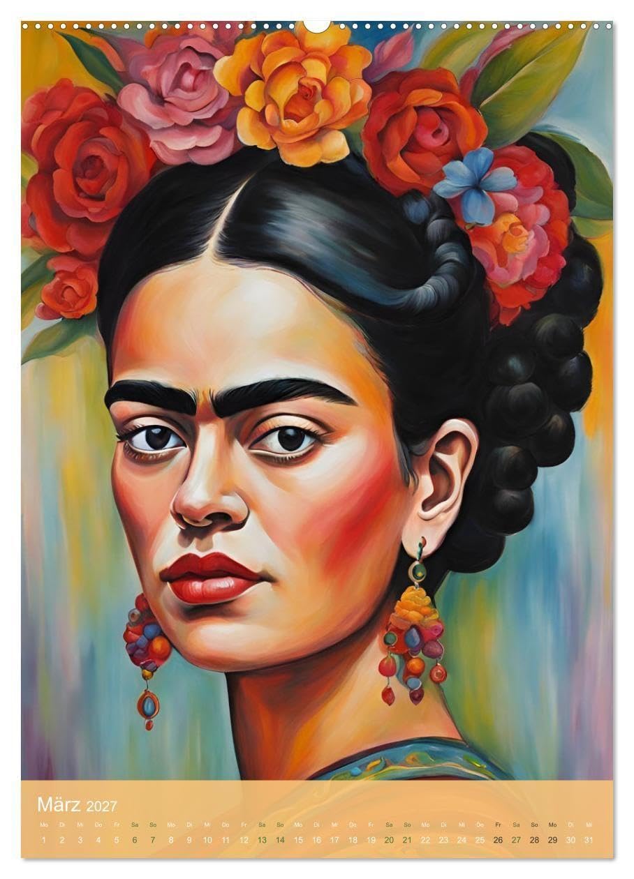 Gefangen in Normen. Frida Kahlo inspiriert. Flor de mi alma (hochwertiger Premium Wandkalender 2027 DIN A2 hoch), Kunstdruck in Hochglanz: Frida inspiriert – Stärke jenseits der Norm (CALVENDO Kunst)