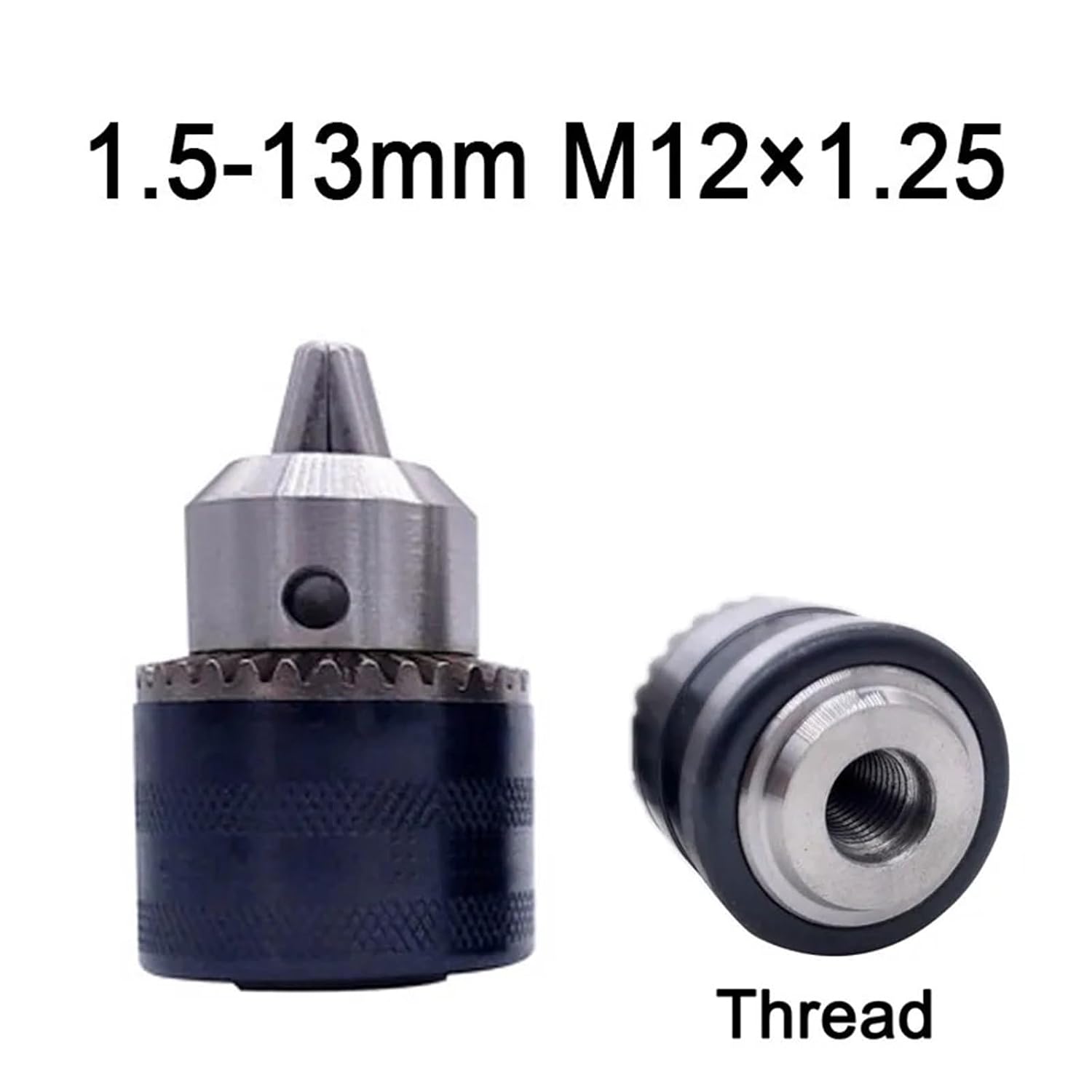 1.5-13mm B16 3/8 Thread Drill Chuck Conversion Drill Chuck 1/2 M12x1.25 Wrench Into Electric Drill Keyless 3 Jaw Chuck 1Pcs(1.5-13mm M12)