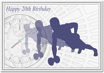 Special 20th Birthday Cards for him - Unusual Unique Cool Best 20 year old man Happy 20th Bday Card - Fitness theme