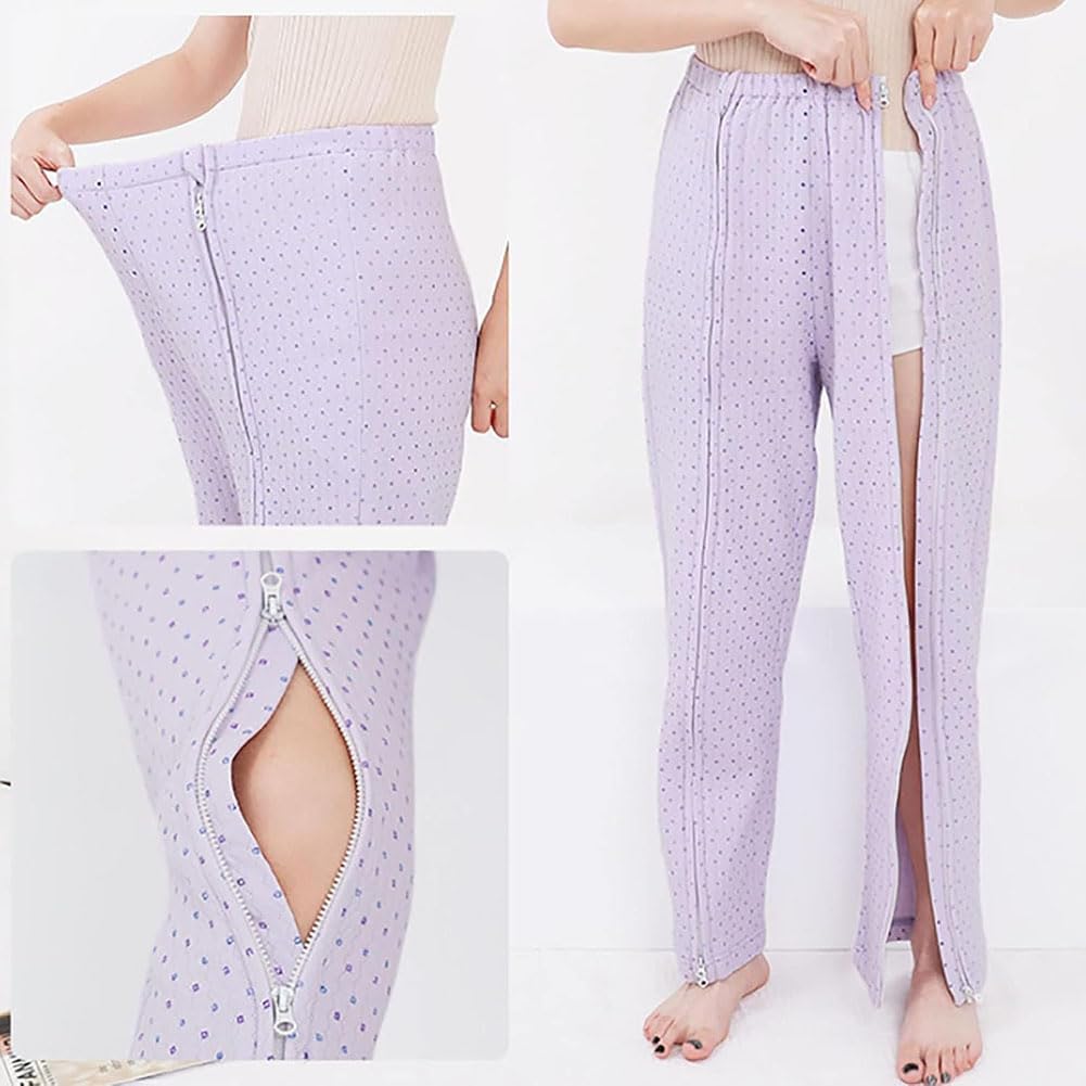 Patient Pants Patient Care Clothes, Post Surgery Care Pants, Adult Open Crotch Pants Clothing, Paralysis Clothing Patient, Full Open Patient Care Trousers, Hospital Home Care N(Size:M,Color:Men's)