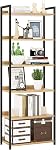 NUMENN Bookshelf, 5 Tier Bookshelves, Home Office Bookcase Shelf Storage Organizer, Free Standing Storage Shelving Unit for Bedroom, Living Room and Home Office, Vintage
