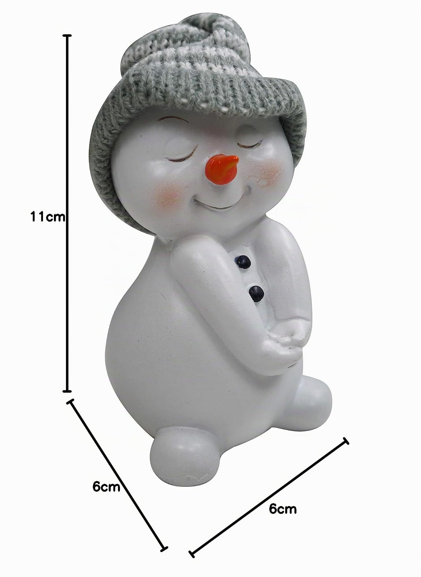 khevga Décoration de Noël Figurines de décoration Bonhomme de Neige dans Les 4 Dimensions Environ 6x6x11 cm