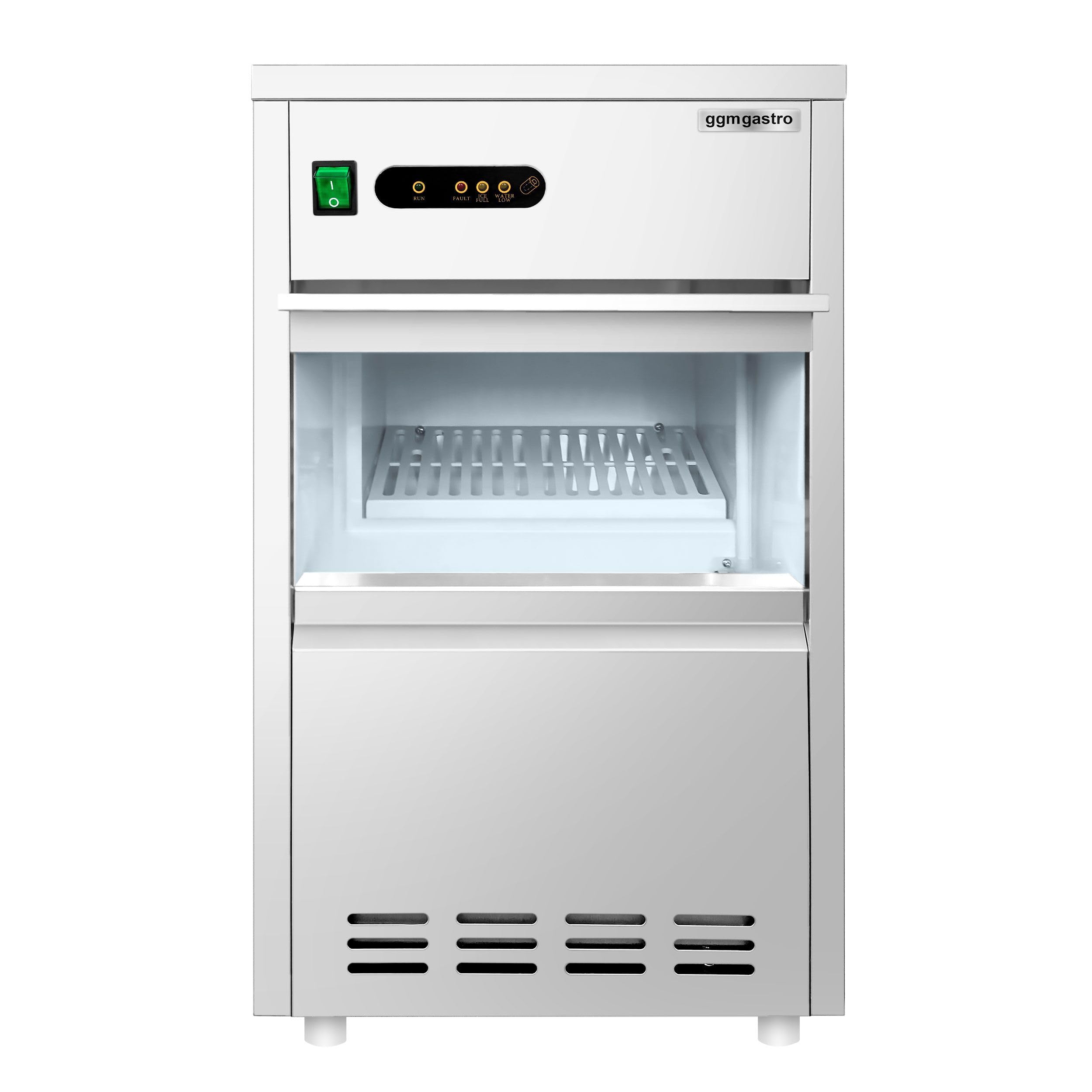 GGM Gastro Eiswürfelbereiter Hohlzylinder 24 kg/24 h | Ideal für den Dauereinsatz, robuste Edelstahlbauweise, steckerfertig, zeitsparende Reinigung, effiziente Luftkühlung