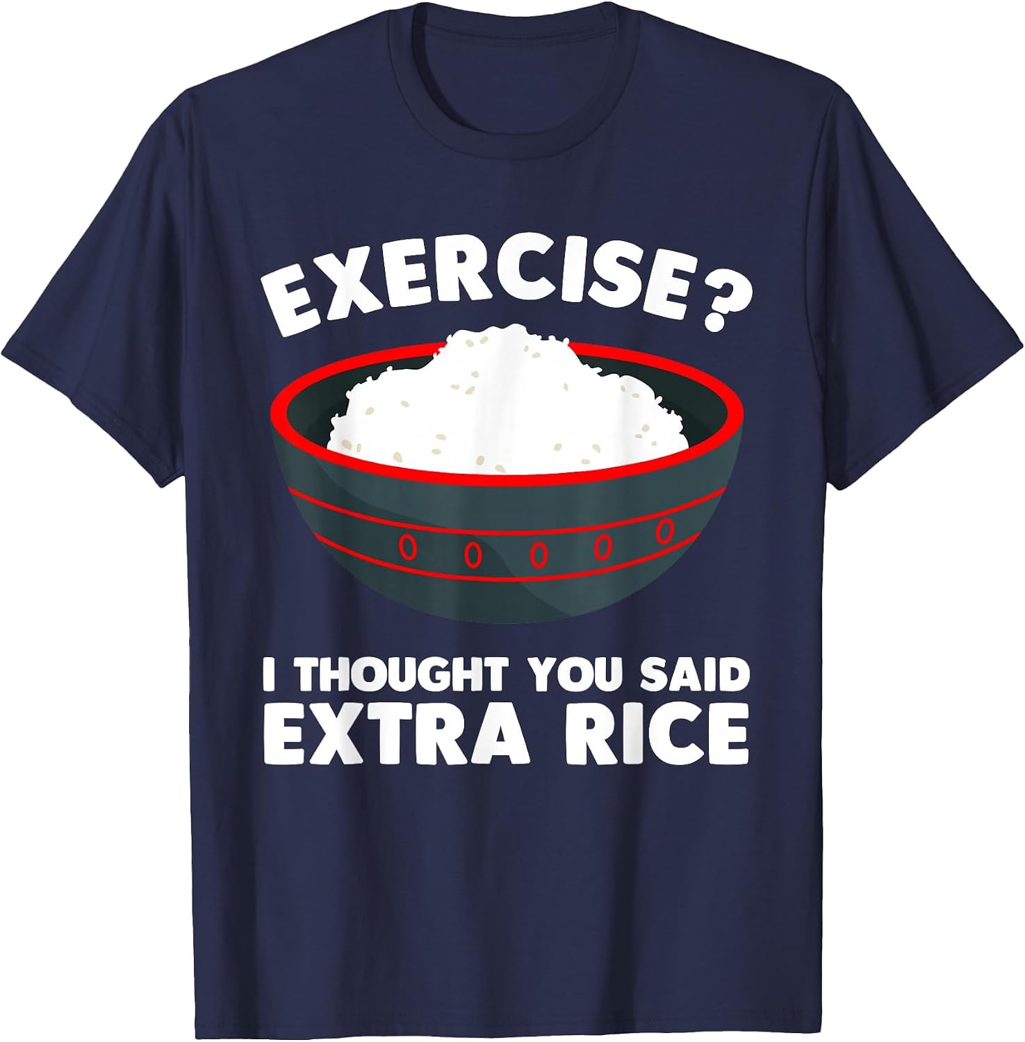 Cute Rice Art Men Women Gym Extra Rice Asian Food Vegan T-Shirt image 5