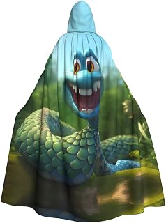 HYTTER Cartoon Cobra Snake Prints Halloween Hooded Poncho Adults Cloak Party Decoration Parties Mardi Gras Costume Easy Care Durable