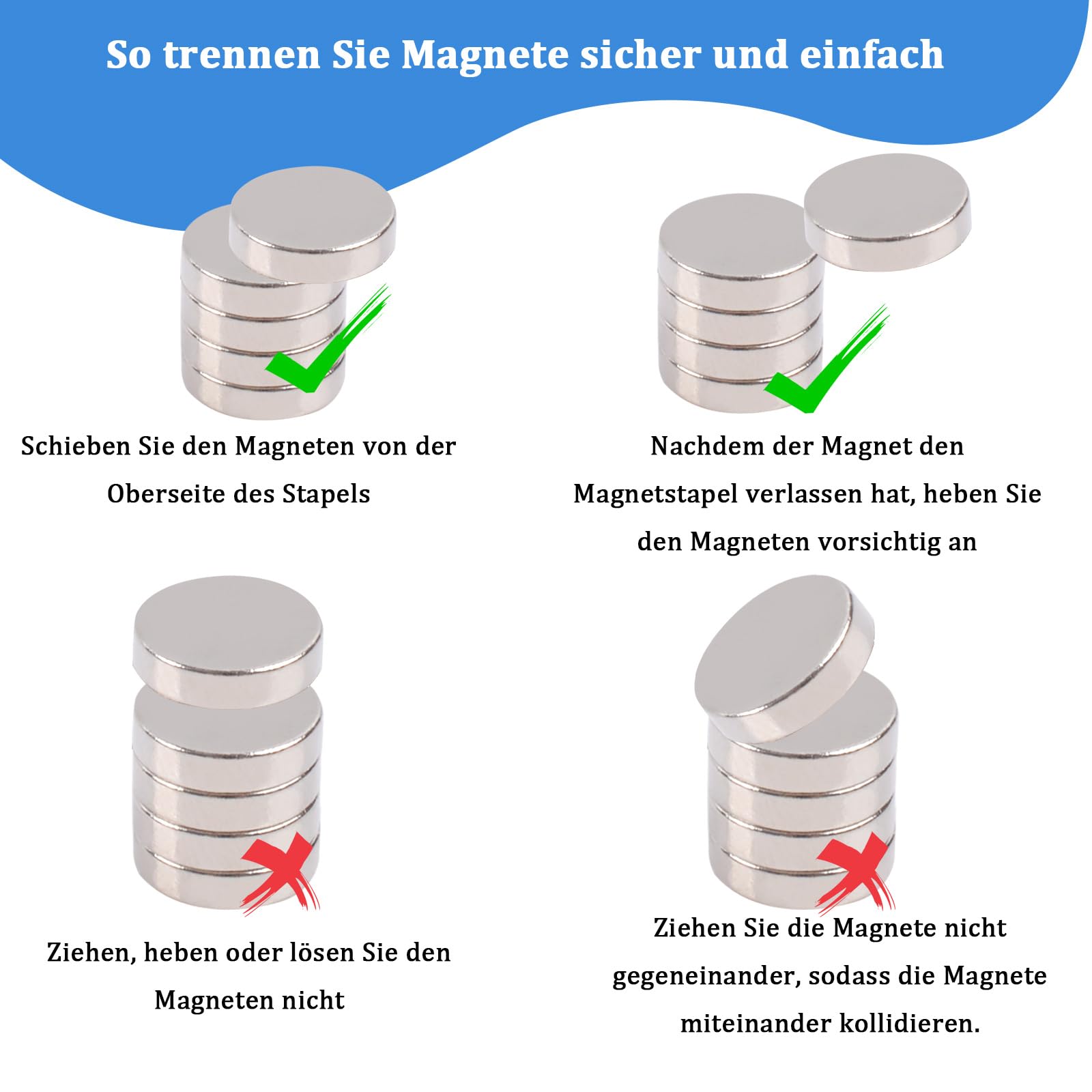 200Piezas Mini Imanes Neodimio Potentes Imanes Pequeños Redondos Magnet 4x2mm para Manualidades Refrigeradores de Pizarra Magnética