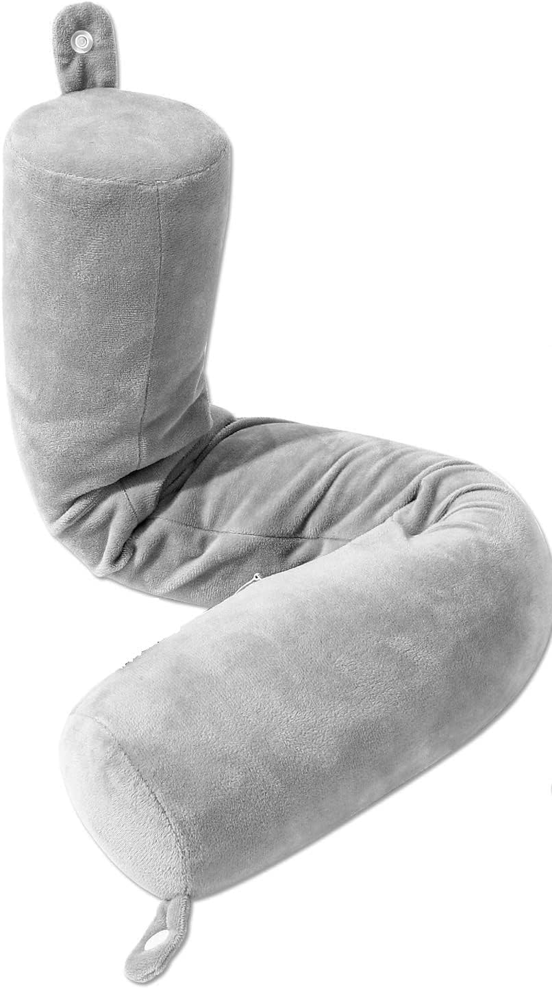 WOX MOX Twist Memory Foam Pillow -Travel Neck Pillow- Bendable Lumbar Support Pillow -Pain/Stress Relief Pillow for Adults On Airplanes-Traveling (Pack of 1,Multicolor)