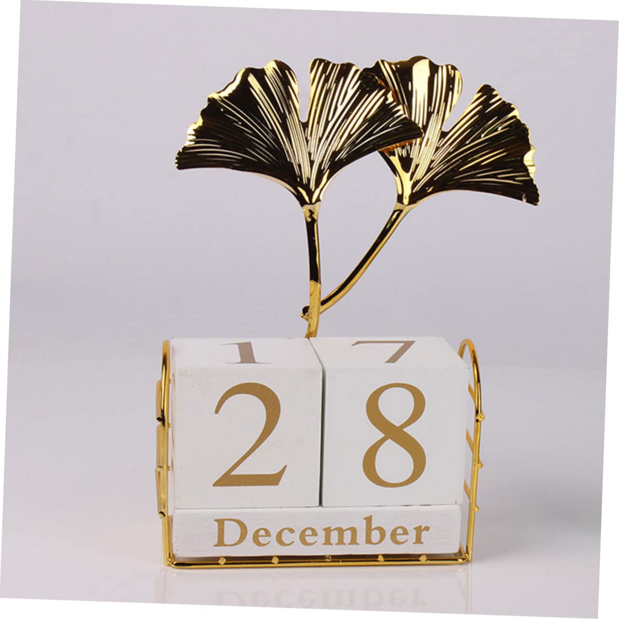 SEWACC 3 Piezas Calendario de escritorio con hojas de ginkgo decoración escritorio calendarios de mesa decoración de oficina Calendario perpetuo programar calendario adorno de escritorio