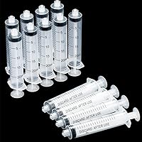 Vista 9 de Blunt Tip Food Syringe with Needle - Resin Refilling Glue Lube Liquid Plastic Syringes, 12Pack-5ml/cc Syringes for Lip Gloss Base Ink Precision Oil