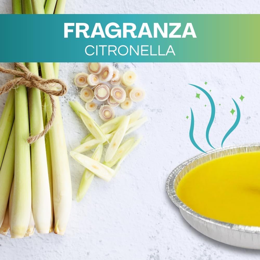 Palucart candela citronella giardino citronella alluminio 16 cm set da 10 pezzi giardinaggio antizanzare feste ed eventi
