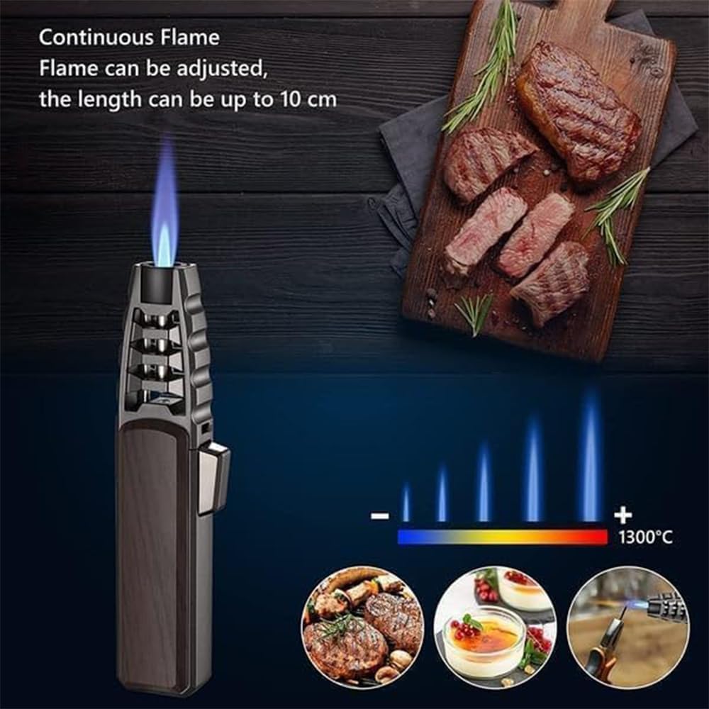 Briquet Brite Fire Brightfire - Briquet torche rechargeable - Briquet sans flamme rechargeable - Briquet électrique lumineux - Briquet rechargeable Britefire (noir + bois)