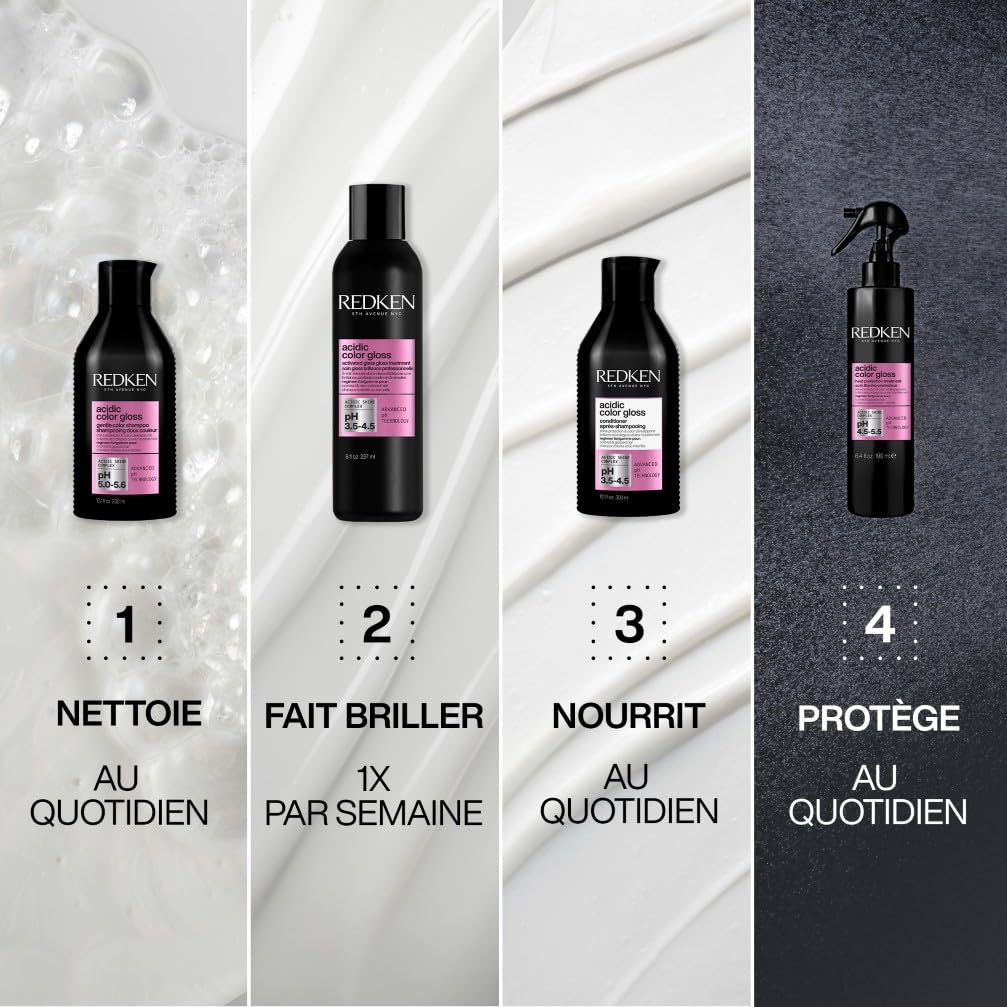 REDKEN - Leave In Acidic Color Gloss - Spray Thermoprotecteur Sans Rinçage - Hydrate, Démêle & Protège de la Chaleur - Cheveux 13x Plus Doux - 6x Plus d'Hydratation - Cheveux Colorés - 190 ml