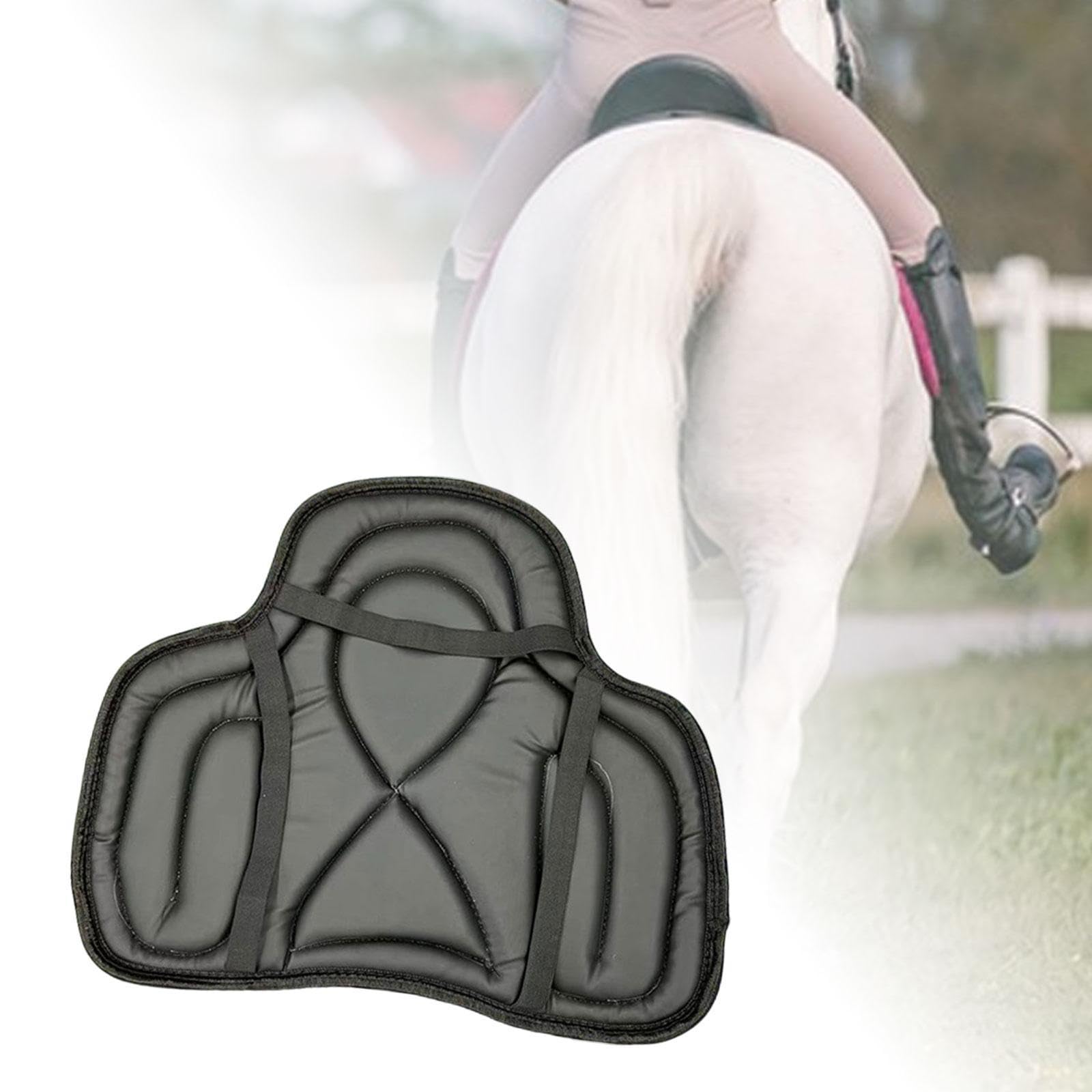 Sottosella Cuscino per Sella da Equitazione con Cinghia di Fissaggio Accessori per Equitazione Cuscini Morbidi per Equitazione Sottosella da Dressage, Nero