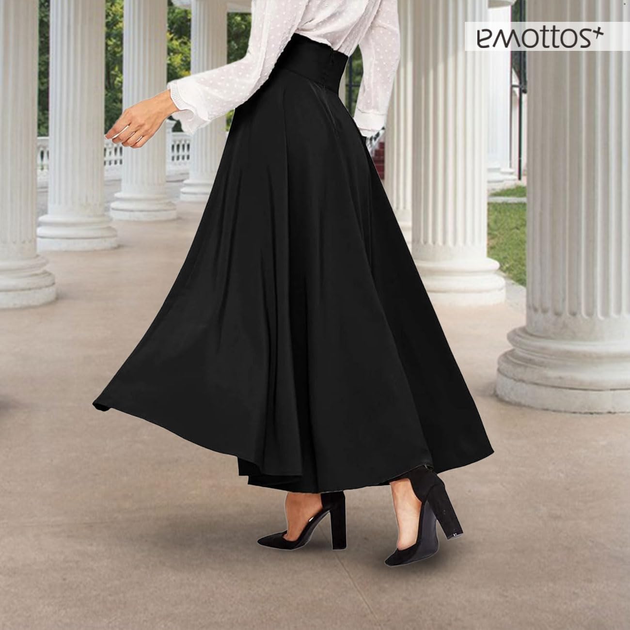 Spódnica maxi, damskie letnie spódnice z kokardką z przodu, długa spódnica o linii A, wysoka talia, elegancka, zwiewna, plisowana spódnica swingowa z dużym obszyciem, oddychająca, na co dzień,